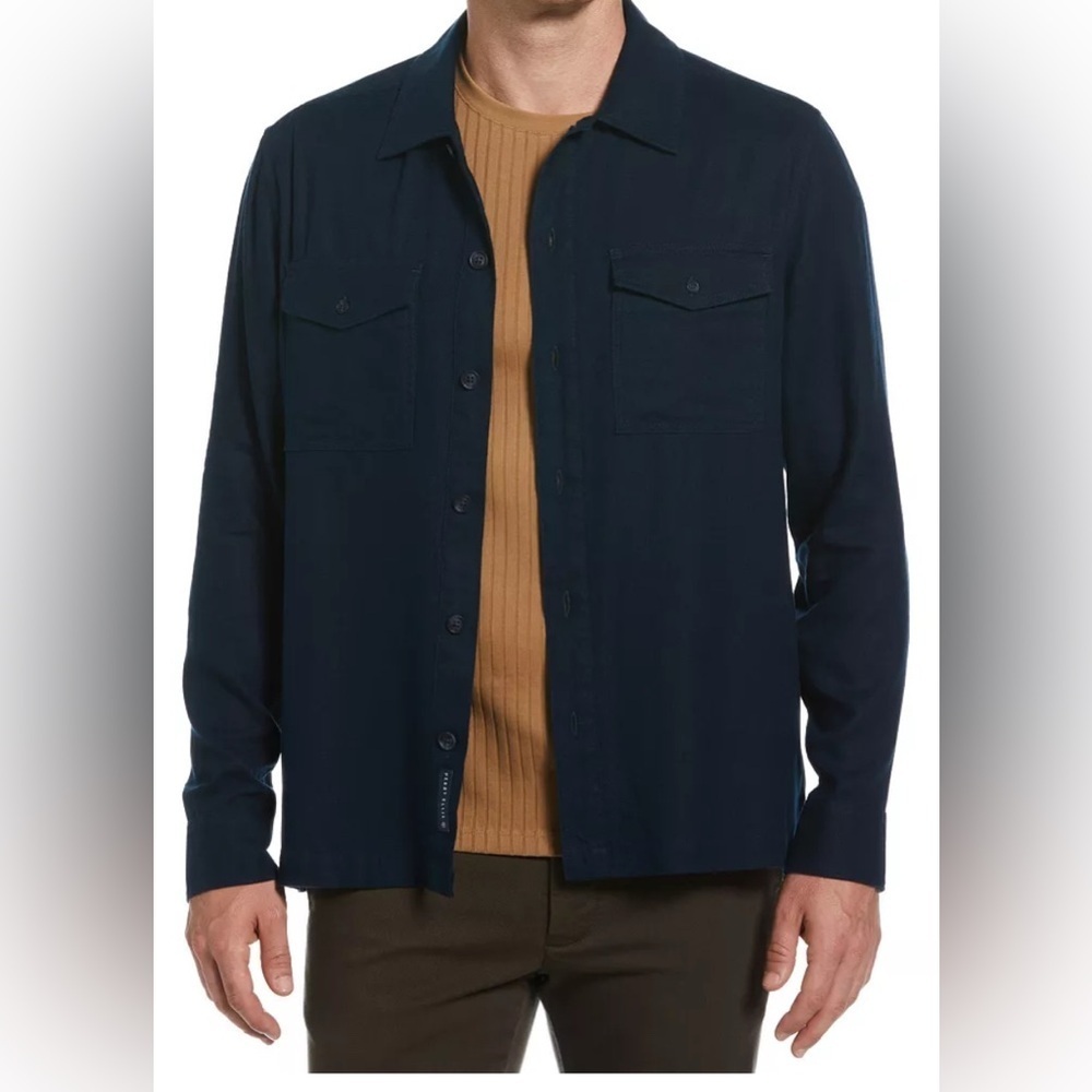 Perry Ellis Dark Blue Shirt Jacket